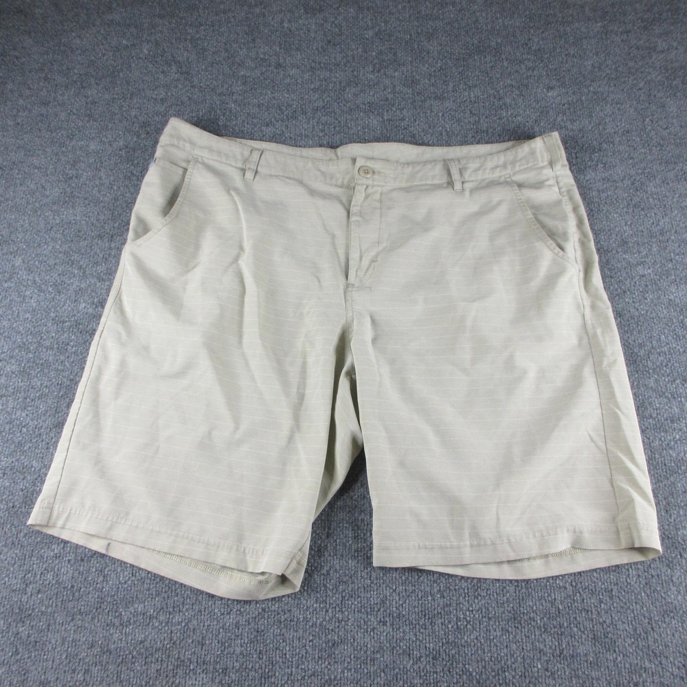 Columbia‎ PFG Shorts Mens 42 Beige Microfiber Stripe 10 Inseam Fishing Outdoor